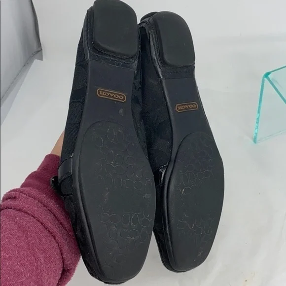 Coach Sz 7.5 Stacie Monogram Logo Flat Loafers